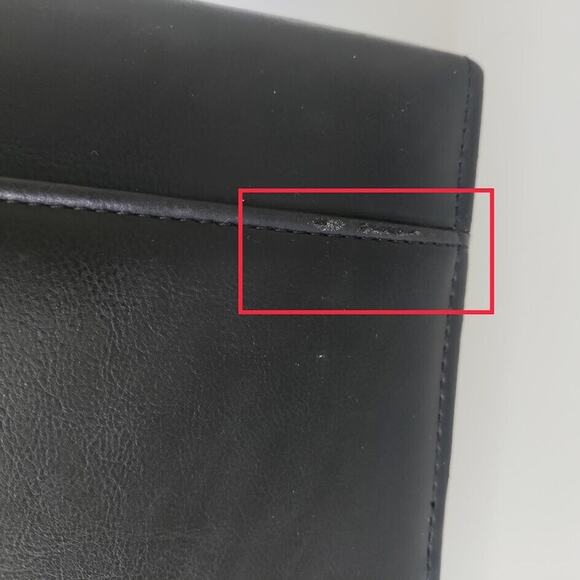 Franklin Planner Leather Nylon Padfolio Organizer w/Handles Black 7 Ring 13 x 11 - Picture 3 of 16